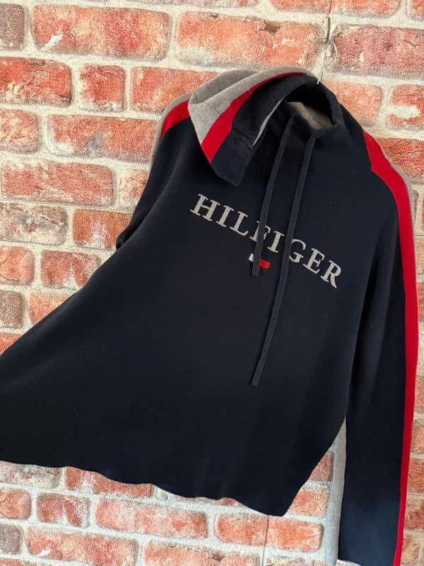 Tommy Hilfiger Navy and Grey Tommy Hilfiger Cotton Hoody