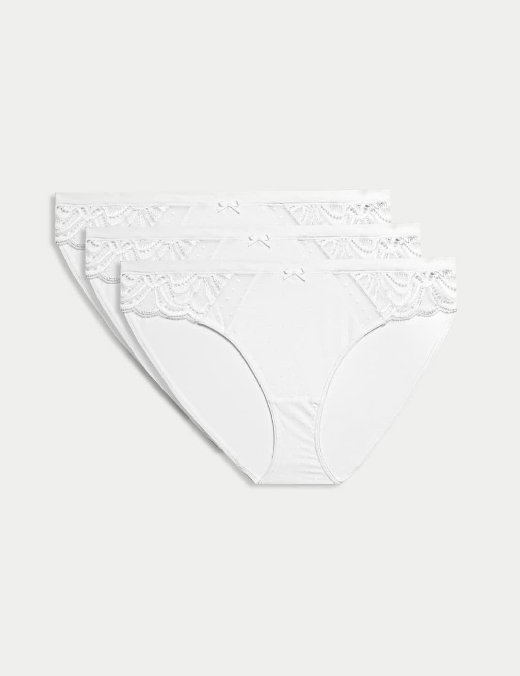 Marks & Spencer M&S 3pk Amelia Lace Bikini Knickers White