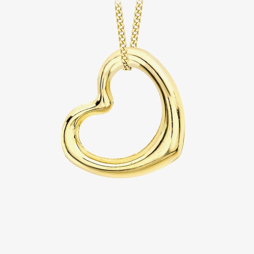 T.H.Baker T.H.Baker Women's 9ct Yellow Gold Open Heart Necklace 1.61.8659 - 1