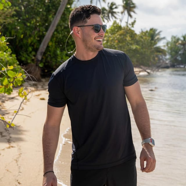 BloqUV BloqUV Men's Regular Fit UPF 50+ Sun Protection Short Sleeve Crew Top in Black - 3