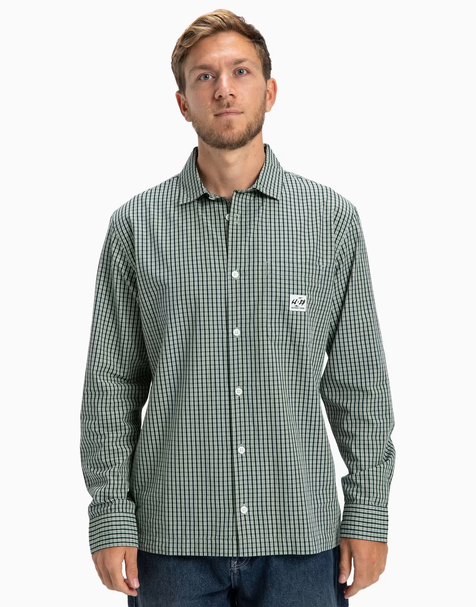 ASOS DC Shoes Game on long sleeve shirt in ponderosa pine