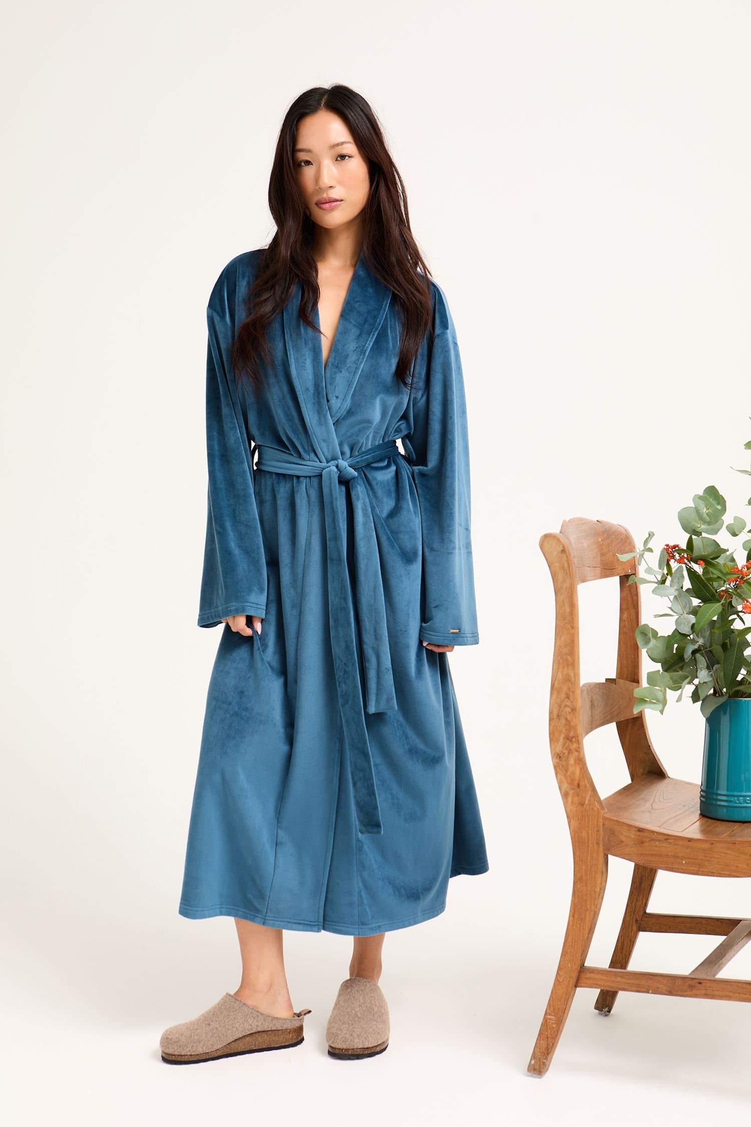 Pretty You London Pretty You London Teal Velour Longline Robe
