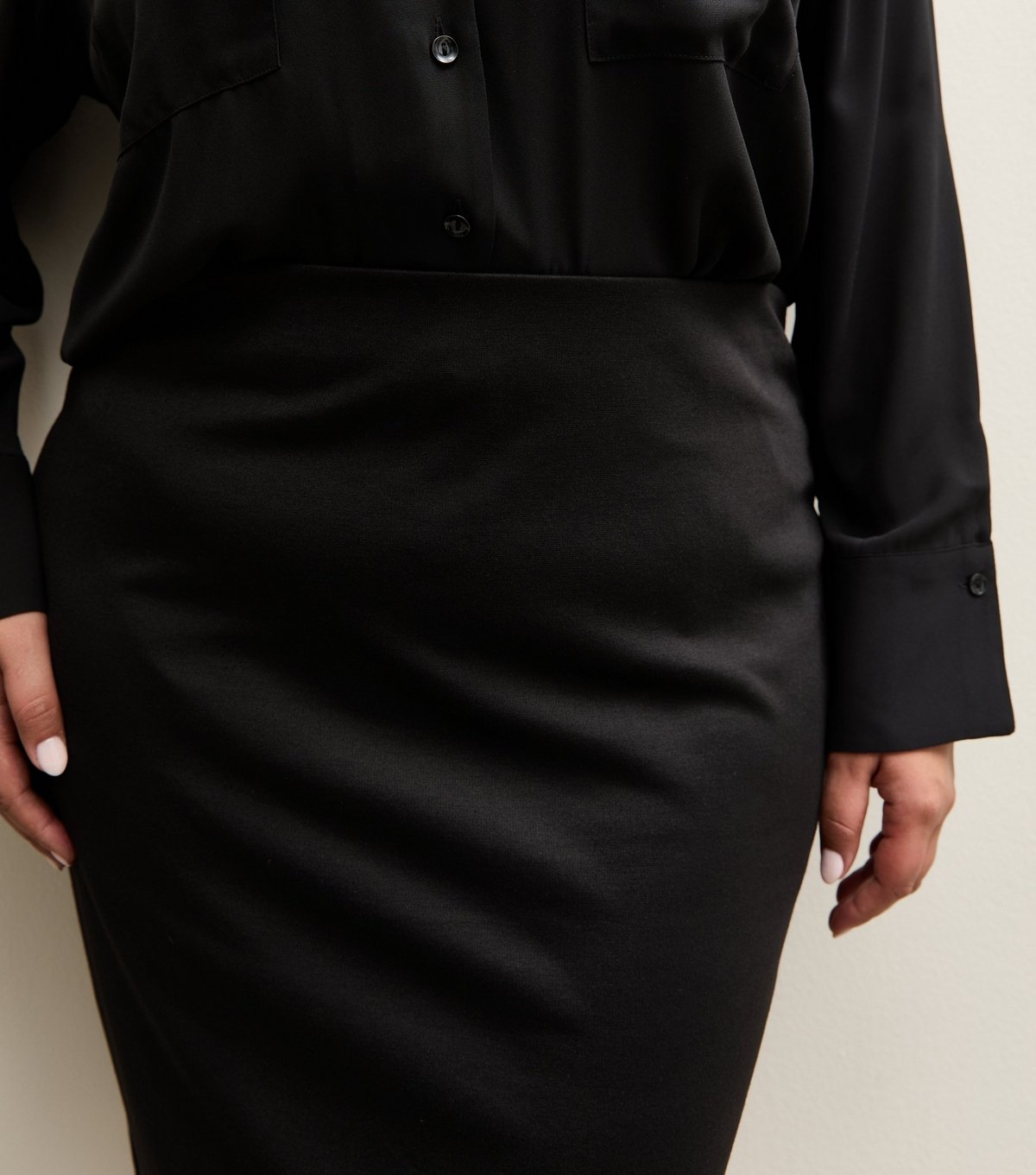 New Look Women's Plus Size Black Pencil Mini Skirt Curves New Look - 2