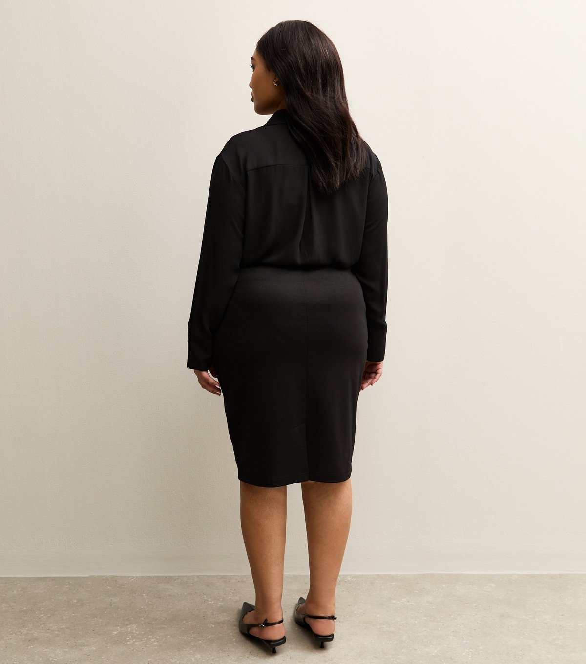 New Look Women's Plus Size Black Pencil Mini Skirt Curves New Look - 4