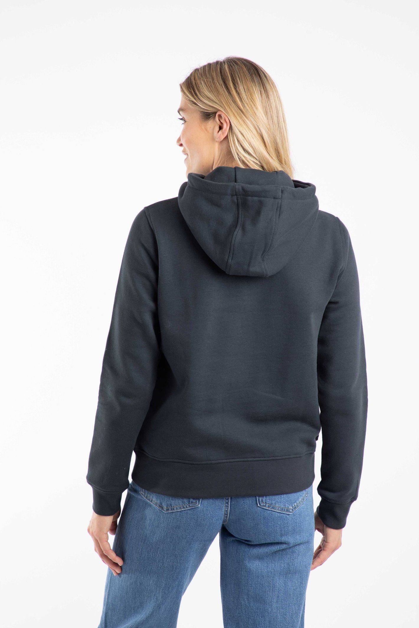 Weird Fish Weird Fish Women's Topaz Branded Pop Over Hoodie in Navy - 3
