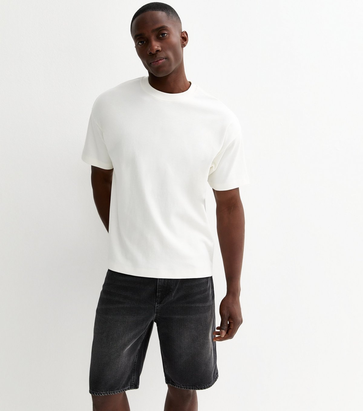 New Look Men's Dark Grey Denim Bermuda Shorts New Look - 3