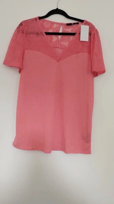 V by Very V by Very Coral Pink Lace Top Size 14 | BNWT New With Tags Smart Casual Summer