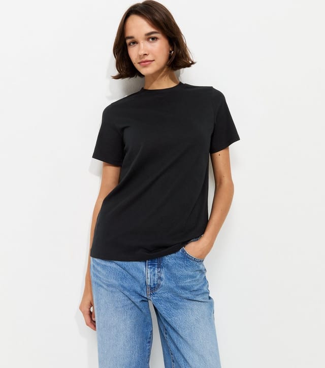 New Look Women's Black Cotton T-Shirt New Look - 2