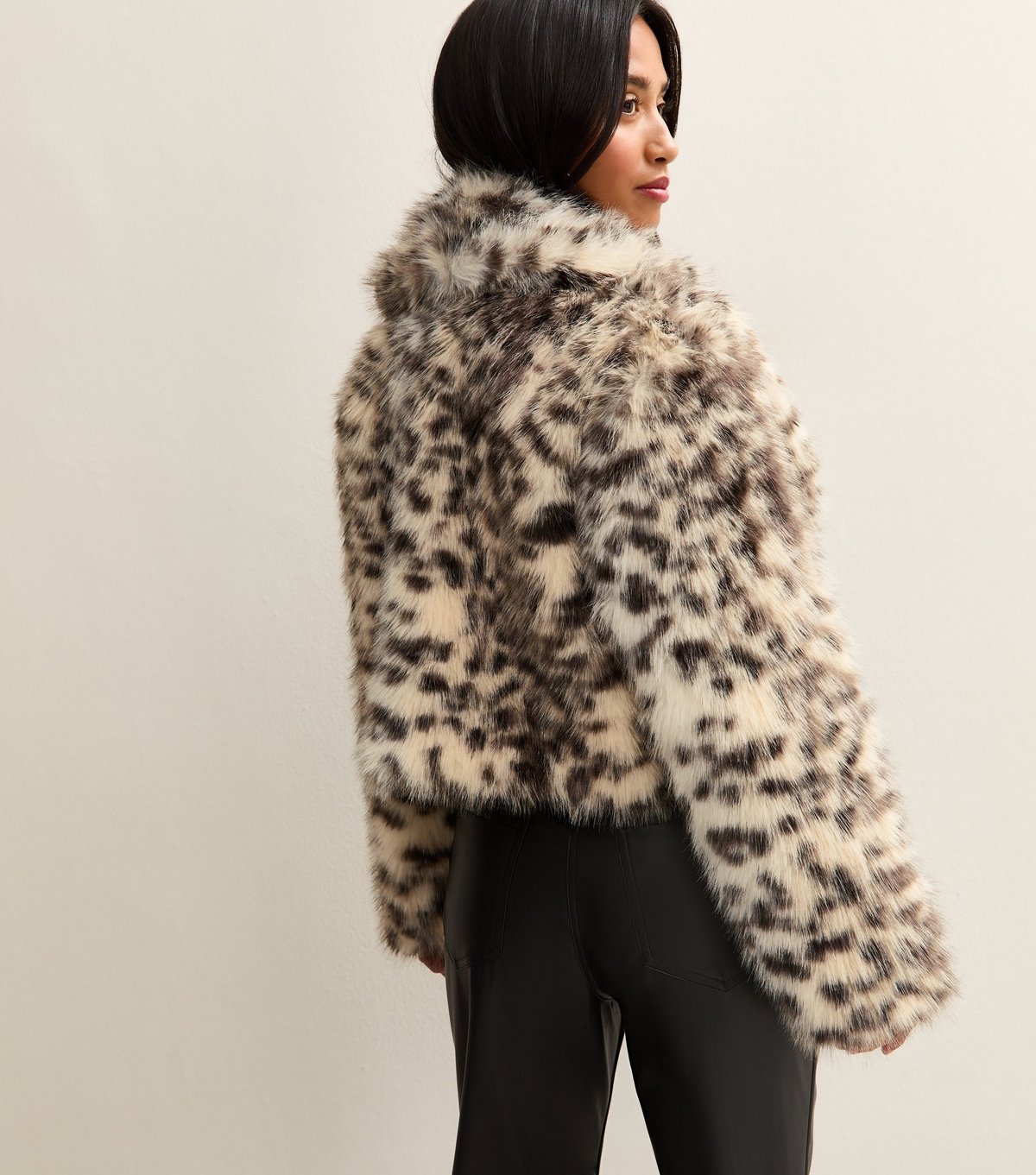 New Look Women's Petite Brown Animal Print Faux Fur Coat New Look - 4