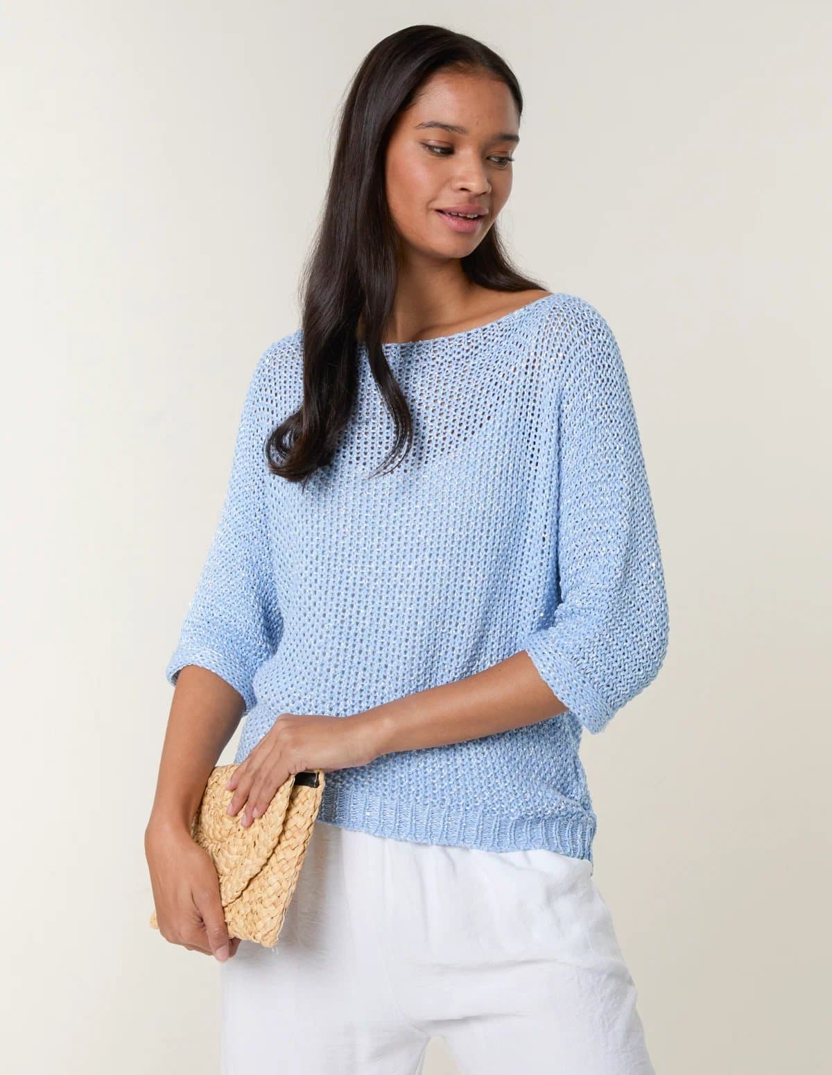 Blue Vanilla Batwing Knitted Jumper