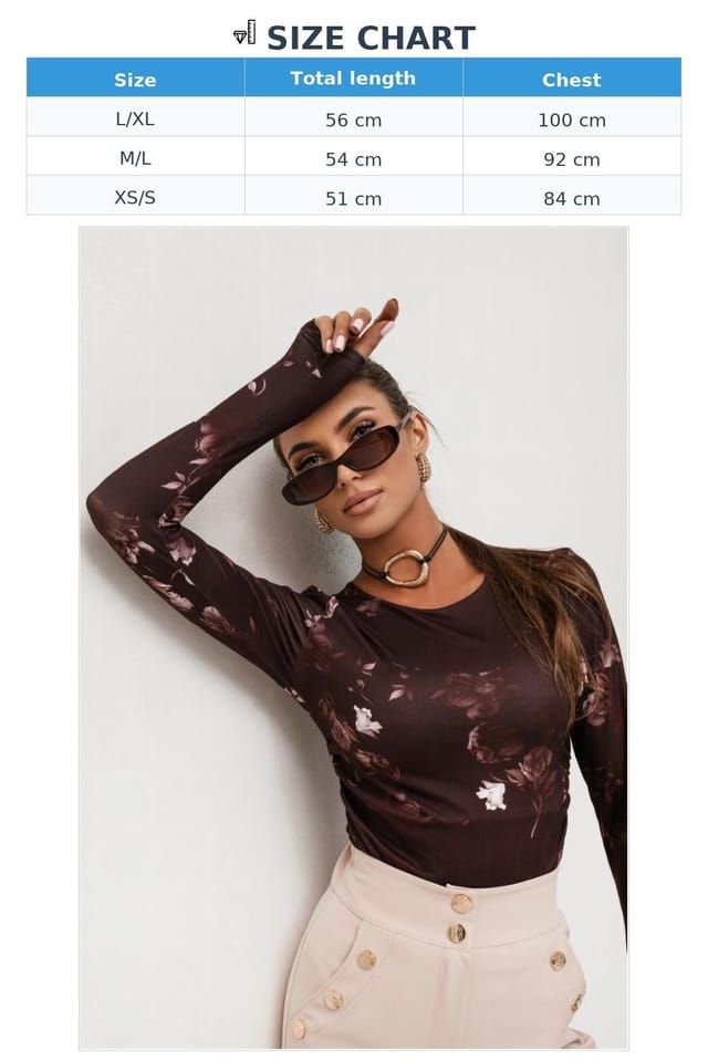 Love Lace Love Lace Women's SHIRA Long Sleeve Viscose Floral Blouse in Brown - 3