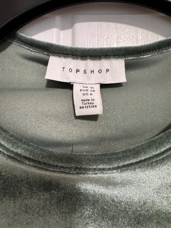 Topshop Topshop Cropped Velvet Tee