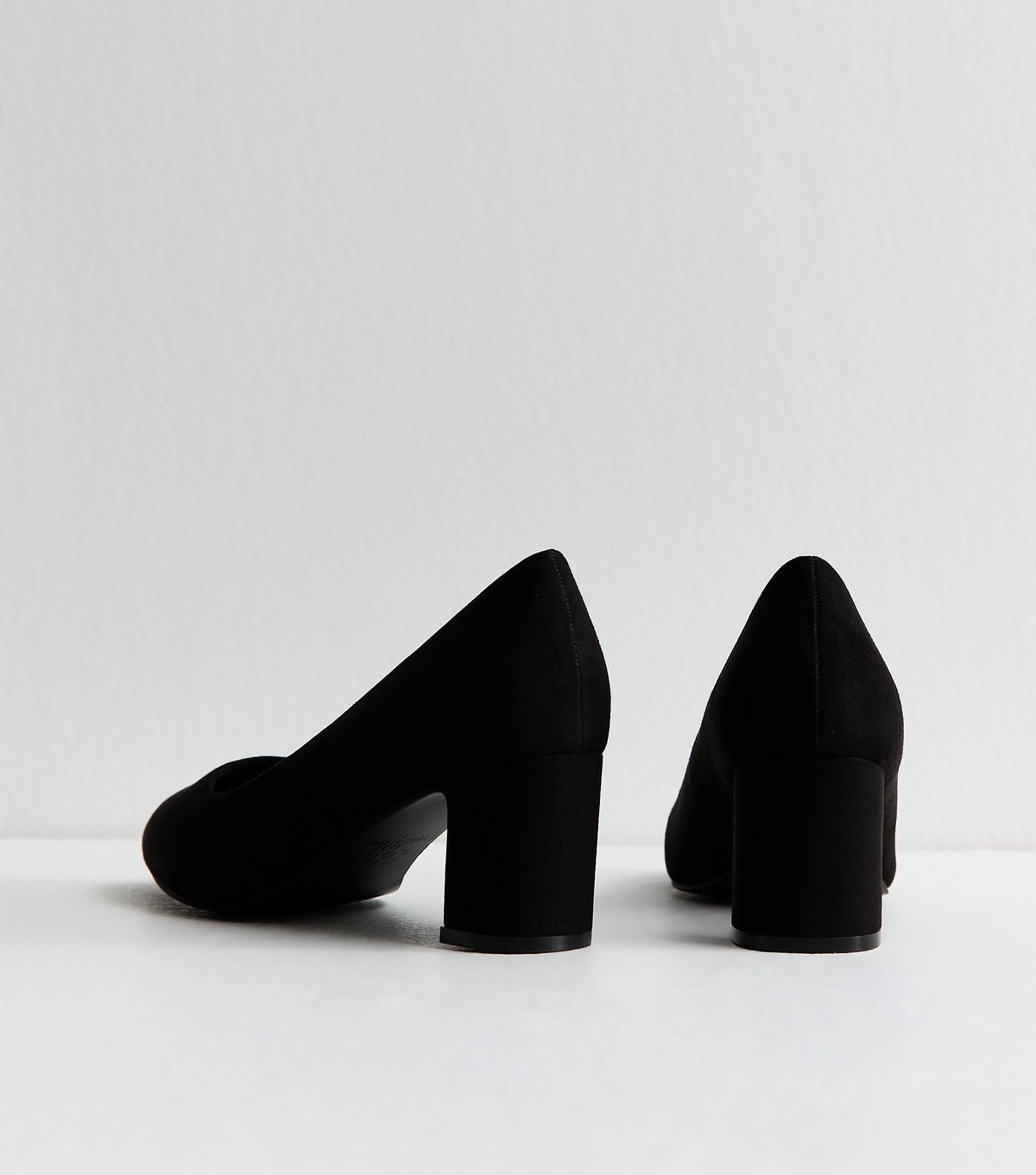 New Look Women's Extra Wide Fit Black Faux Suede Round Toe Court Shoes Vegan New Look - 4