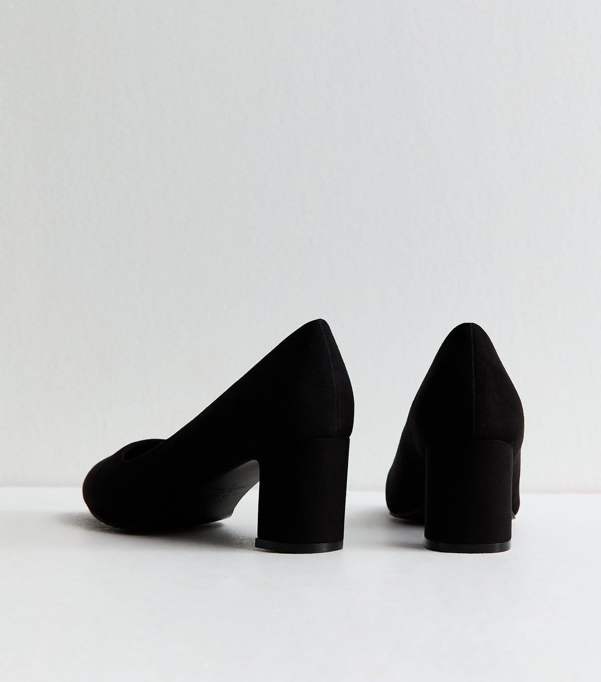 New Look Women's Extra Wide Fit Black Faux Suede Round Toe Court Shoes Vegan New Look - 4