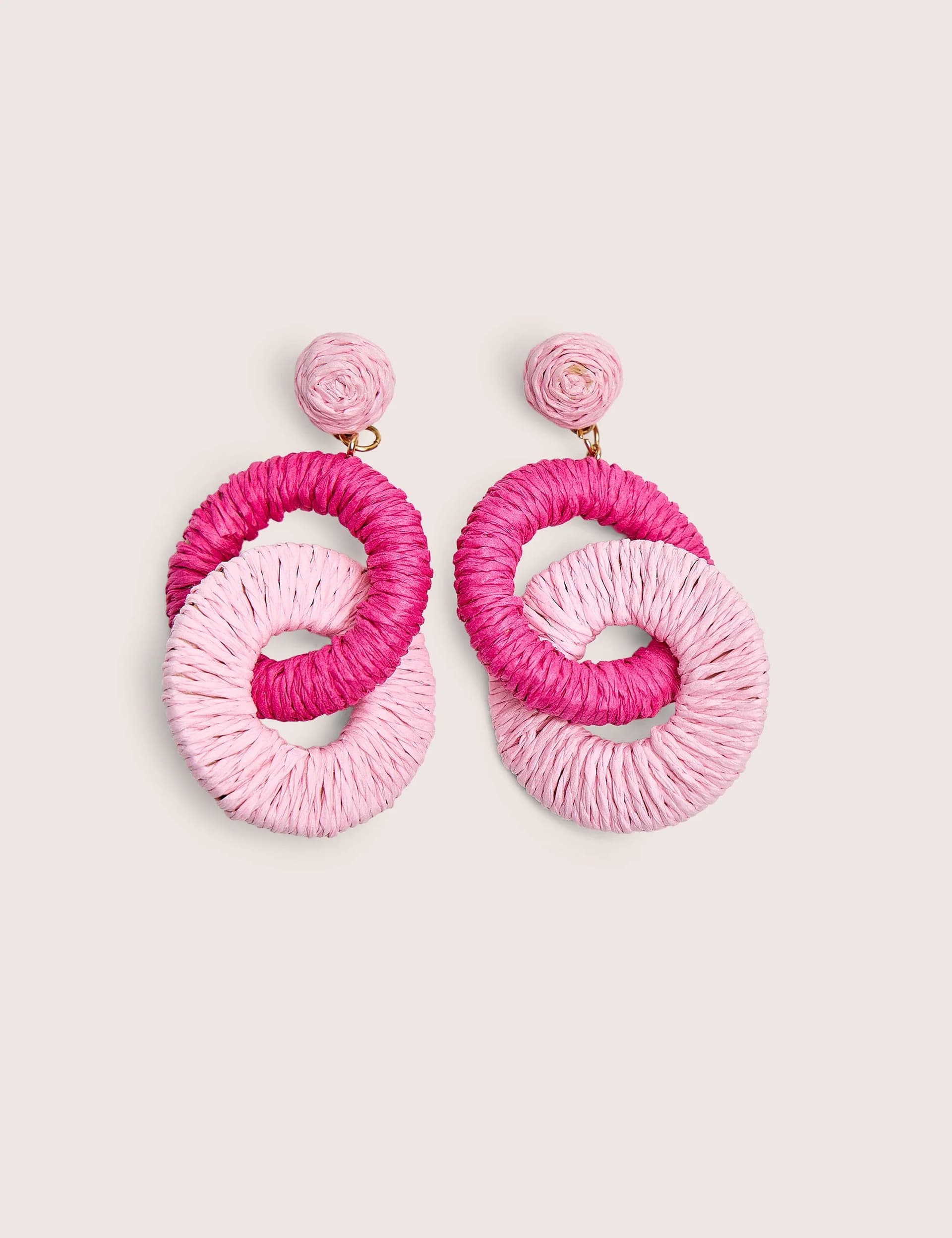 Public Desire Public Desire UK Multi Pink Drop Hoop Earrings