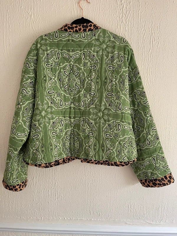 Never Fully Dressed Never fully dressed Khaki bandana - leopard quilted jacket size XXXL