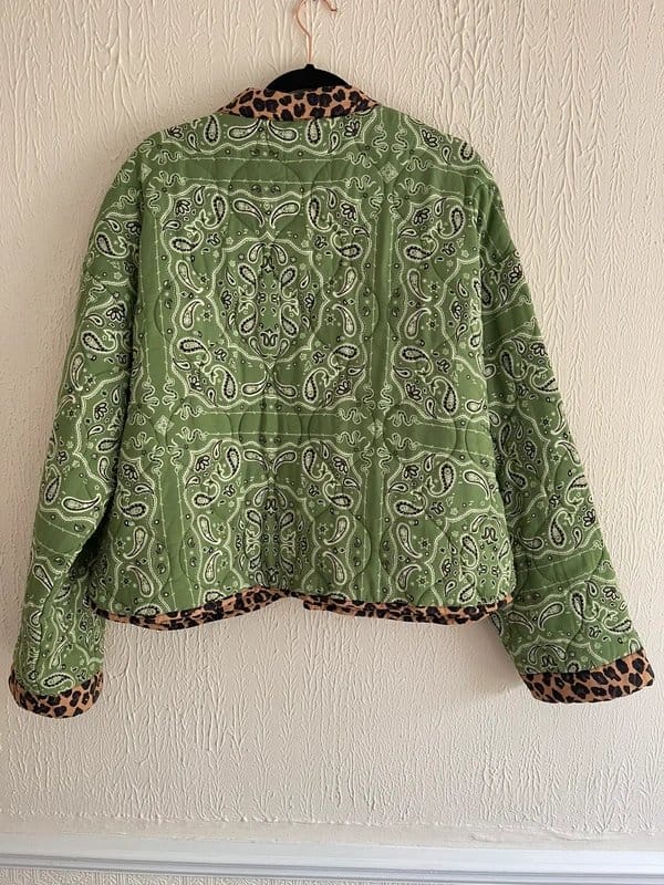 Never Fully Dressed Khaki Bandana Leopard Jacket Size XXXL