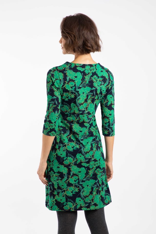 Weird Fish Weird Fish Women's Shafika Cotton Printed Jersey Dress in Blue - 3