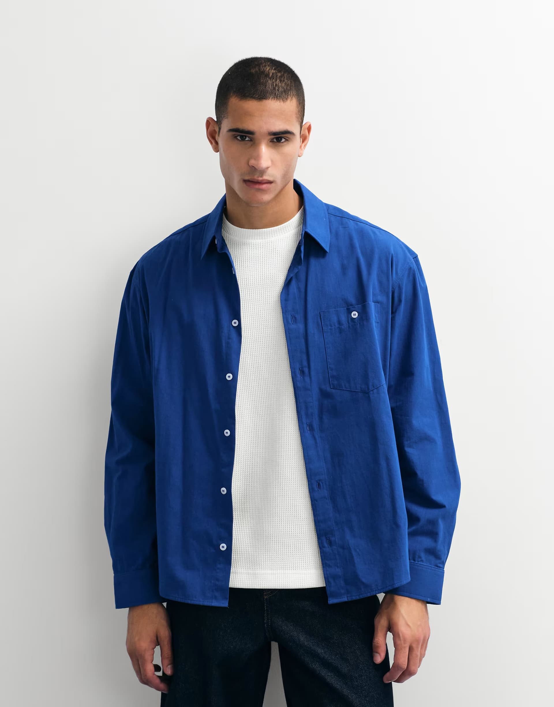 ASOS ASOS DESIGN oversized poplin shirt in blue
