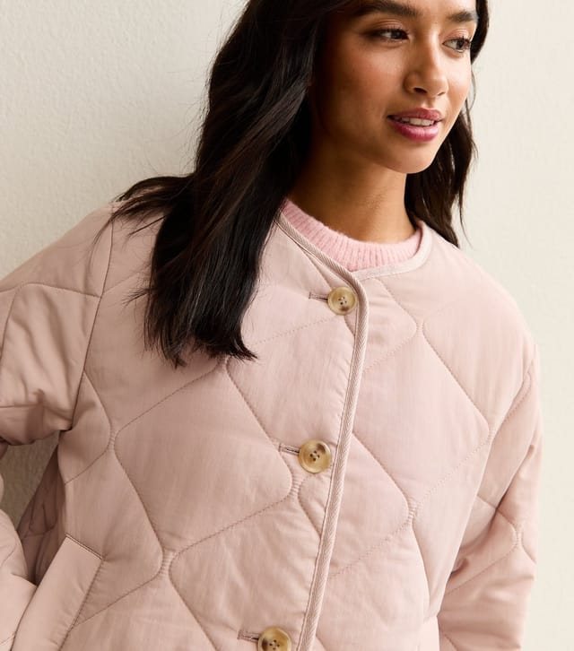 New Look Women's Petite Light Pink Soft Touch Quilted Jacket New Look - 3