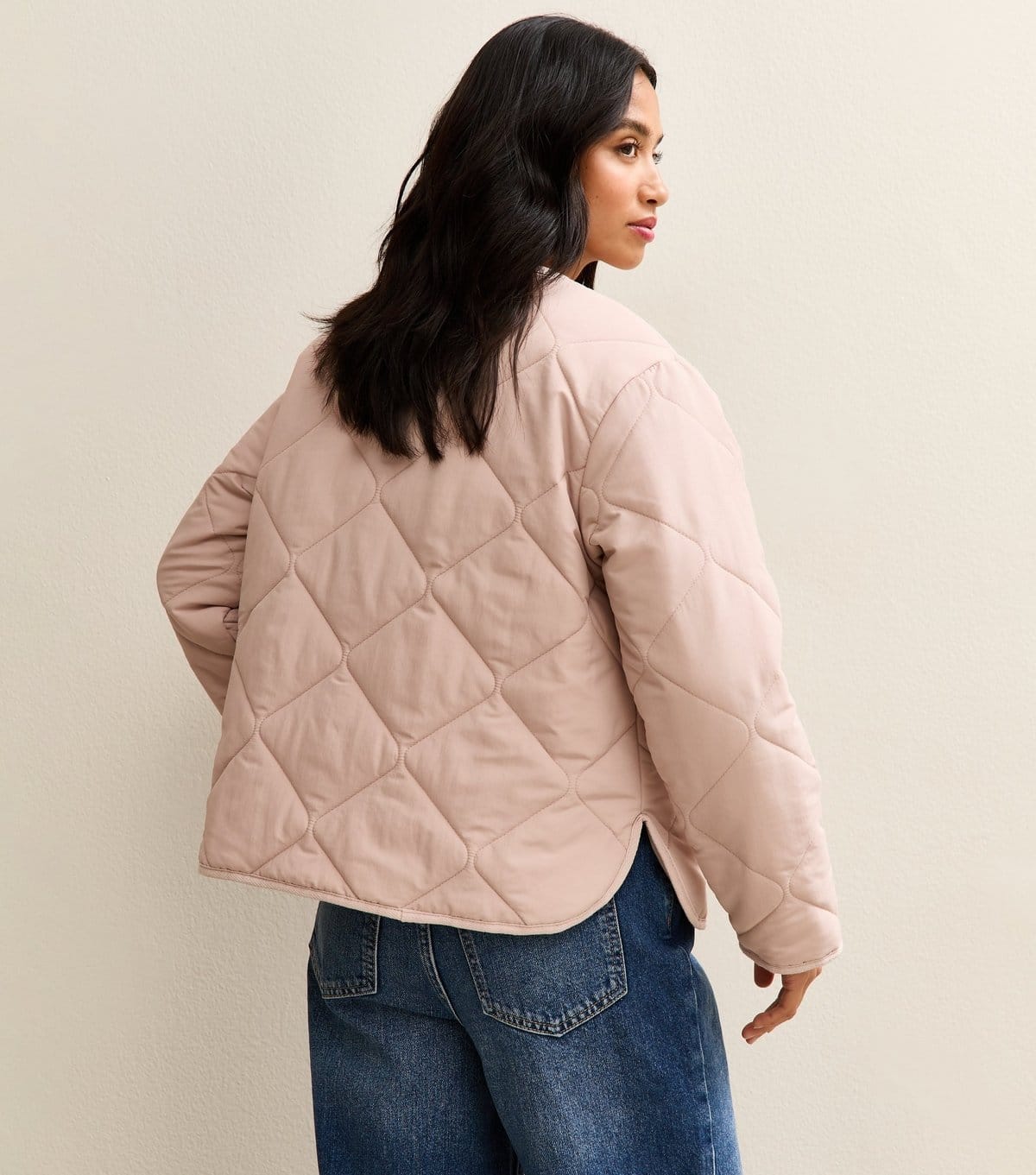 New Look Women's Petite Light Pink Soft Touch Quilted Jacket New Look - 4