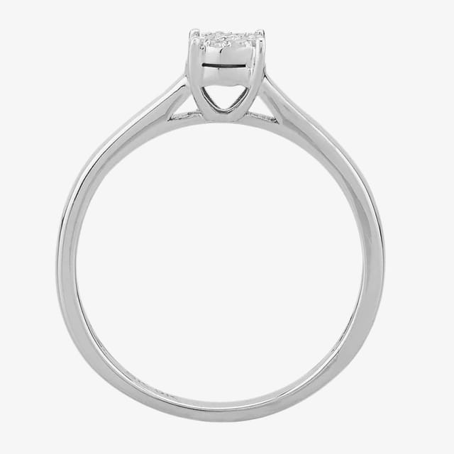 T.H.Baker T.H.Baker Women's 9ct White Gold 0.05ct Diamond Cluster Ring in Silver - 2