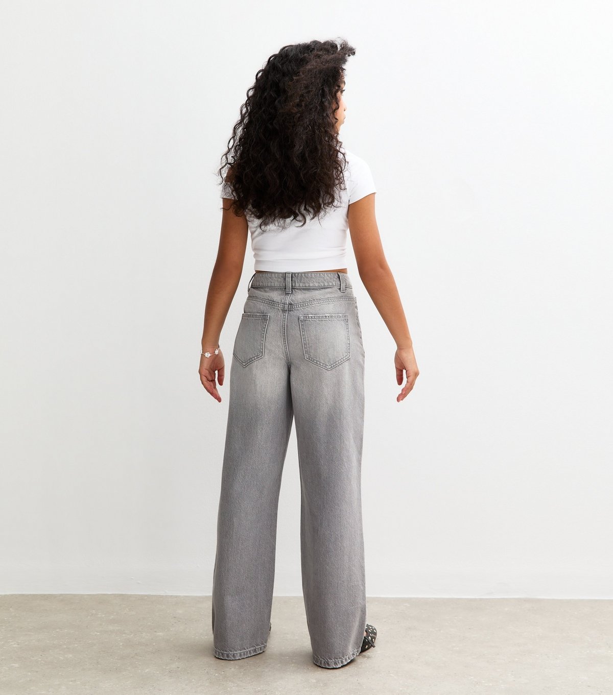 New Look Girls' Dark Grey Wide Leg Jeans New Look - 3