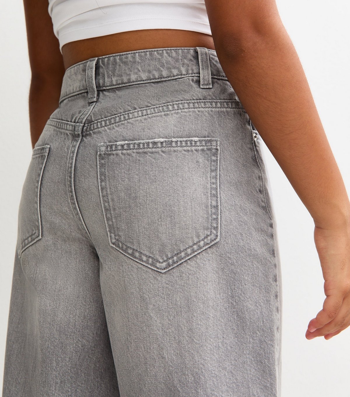 New Look Girls' Dark Grey Wide Leg Jeans New Look - 4