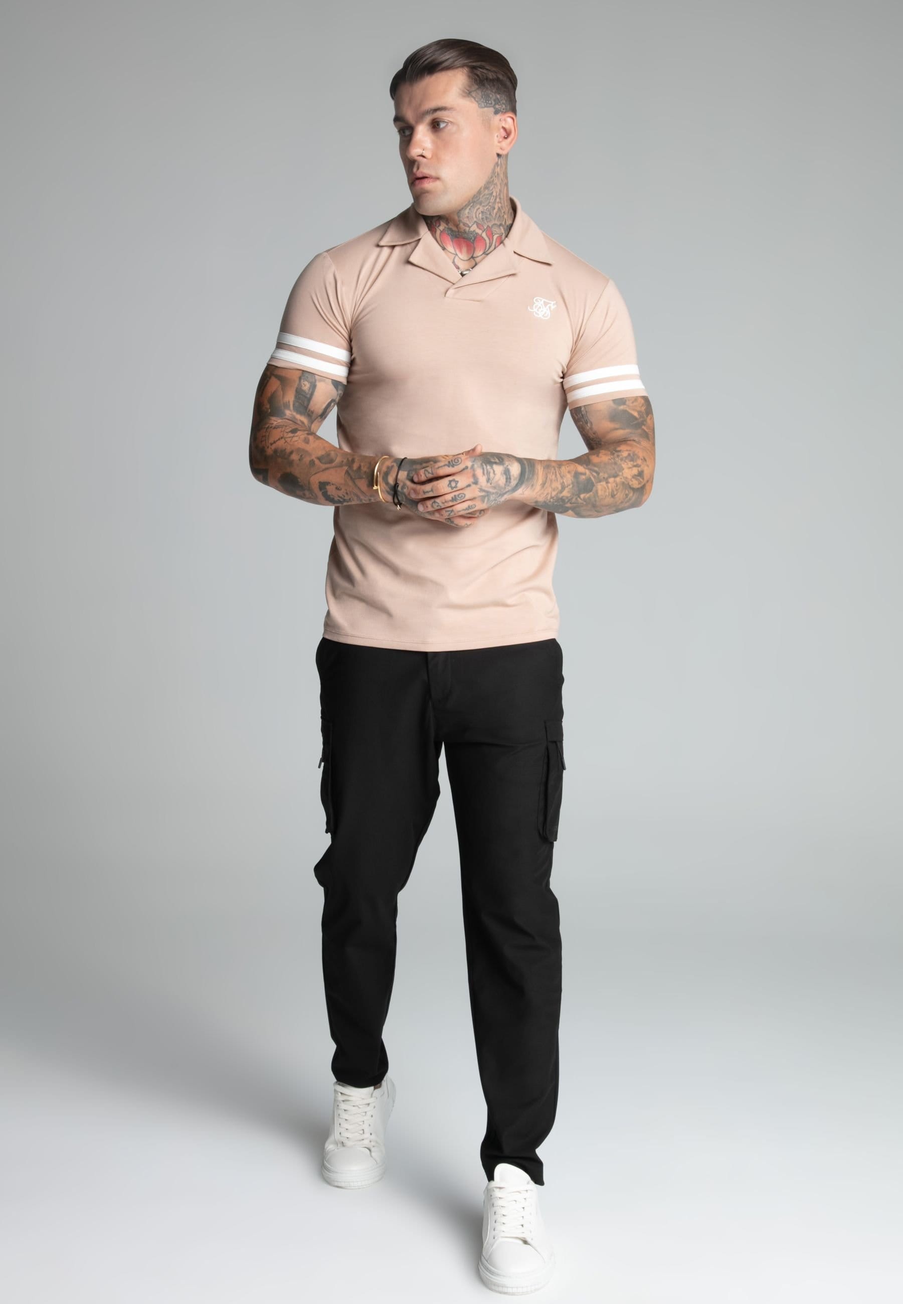 SikSilk SikSilk Men's Brown Tournament Revere Polo - 4