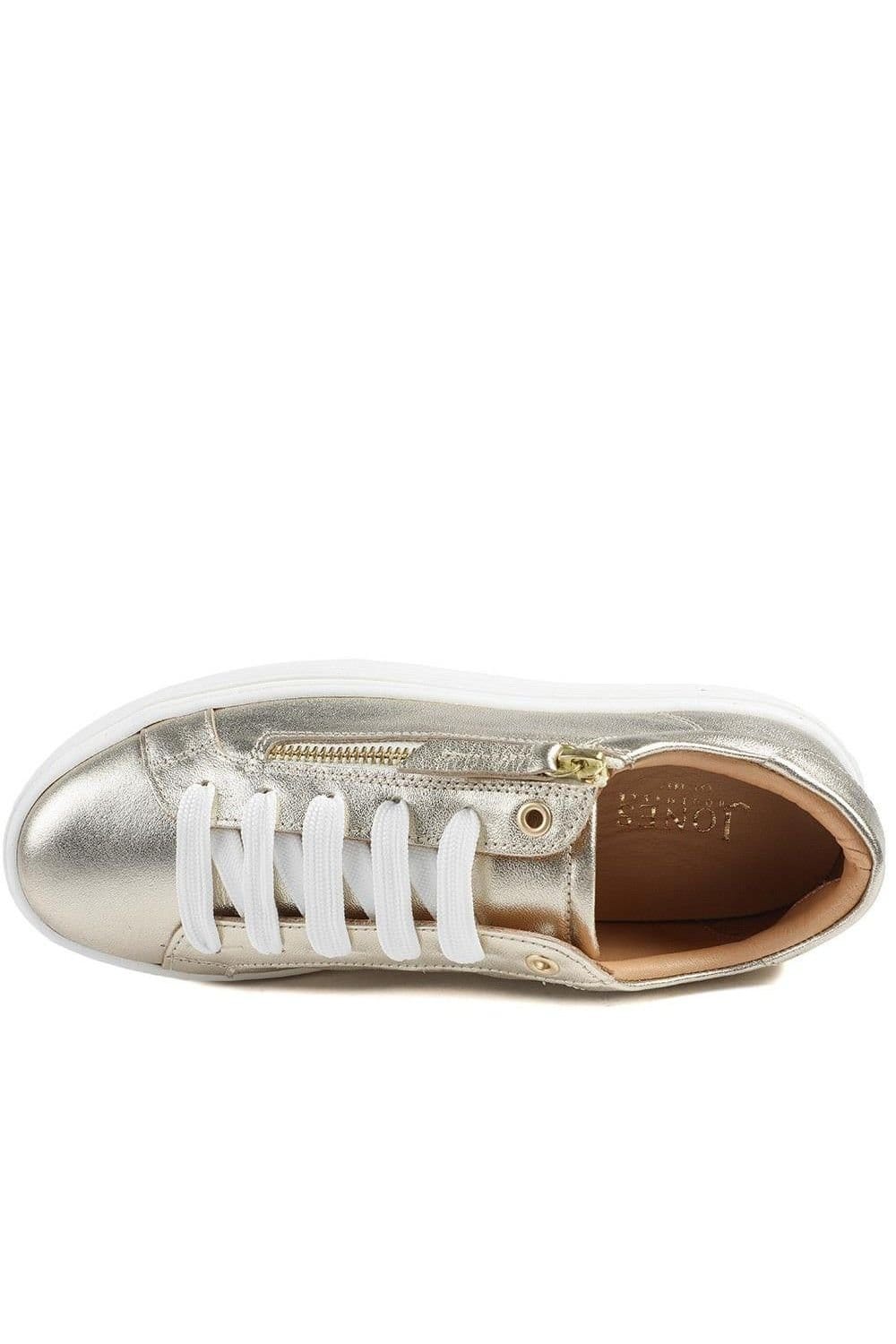 Jones Bootmaker Jones Bootmaker Women's Amaliada Leather Platform Trainers in Gold - 4