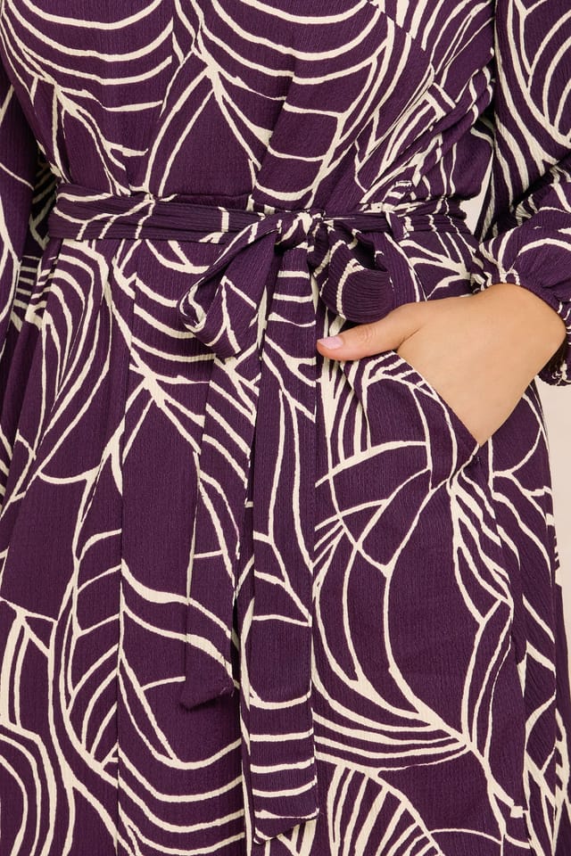 Evans Evans Women's Printed Shirt Dress in Purple - 3