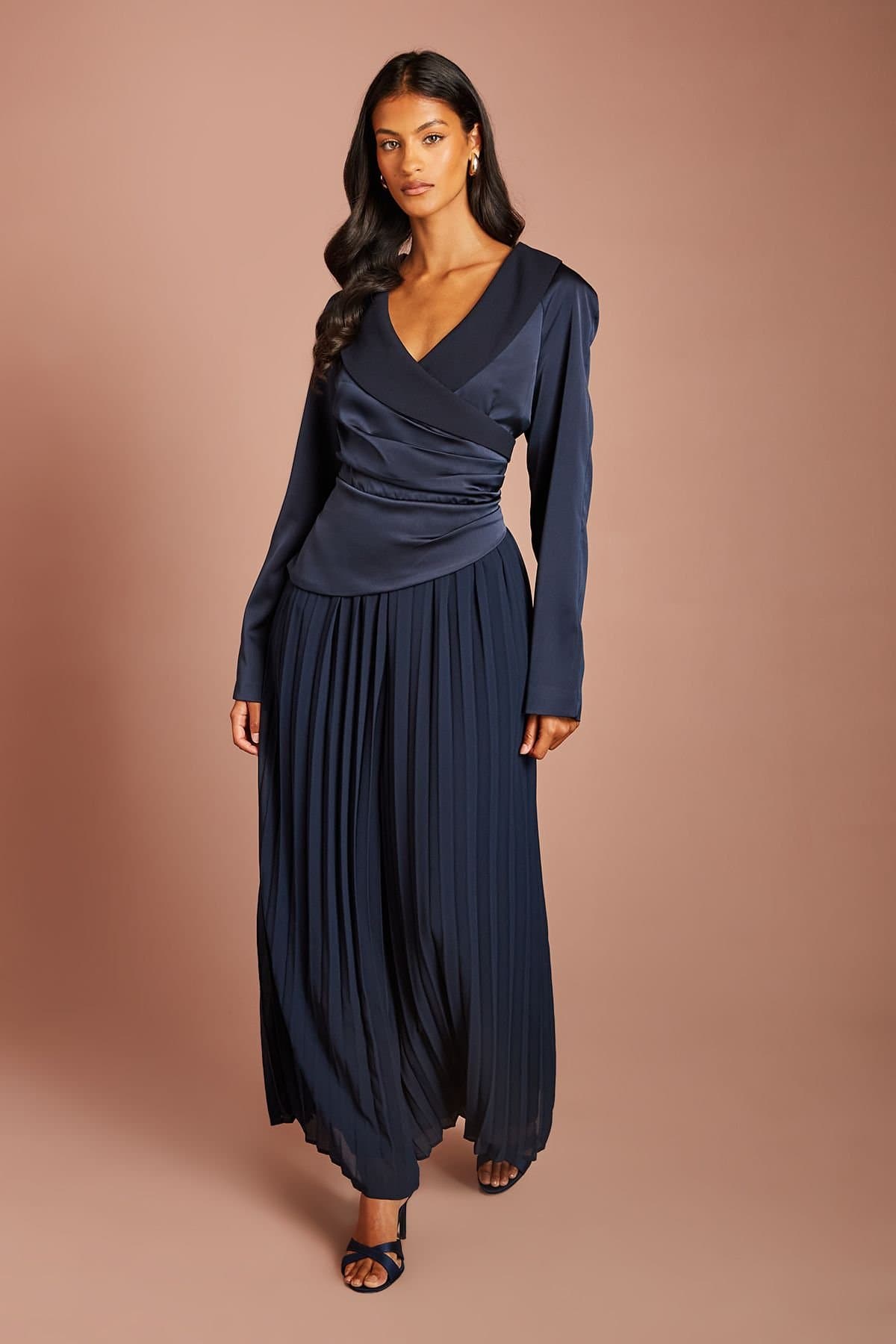 Coast Coast Women's Petite Tailored Pleat Trouser Jumpsuit in Navy