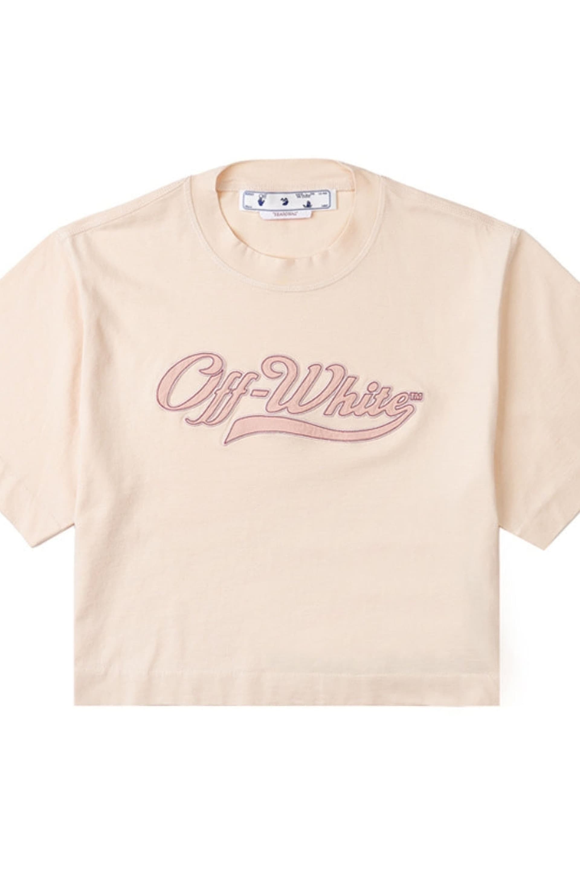 Off-White Off-White Women's Short Sleeve Crew T-shirt in Beige