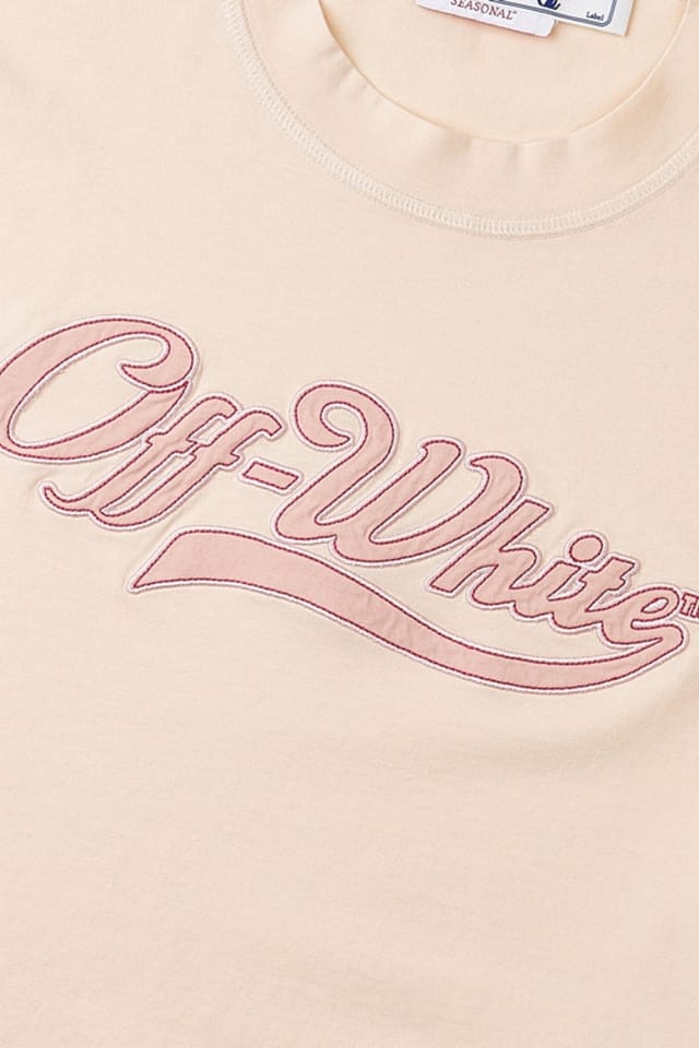 Off-White Off-White Women's Short Sleeve Crew T-shirt in Beige - 3