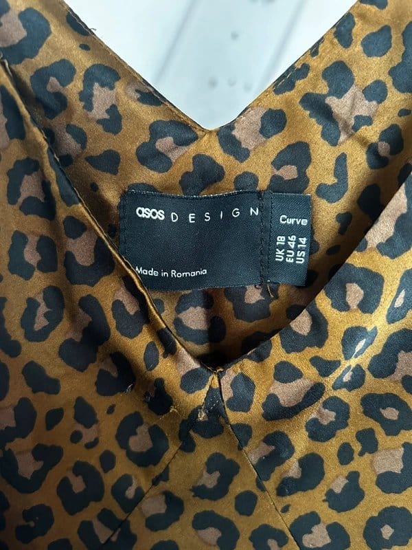 ASOS Design Curve Leopard Print Satin Maxi Dress