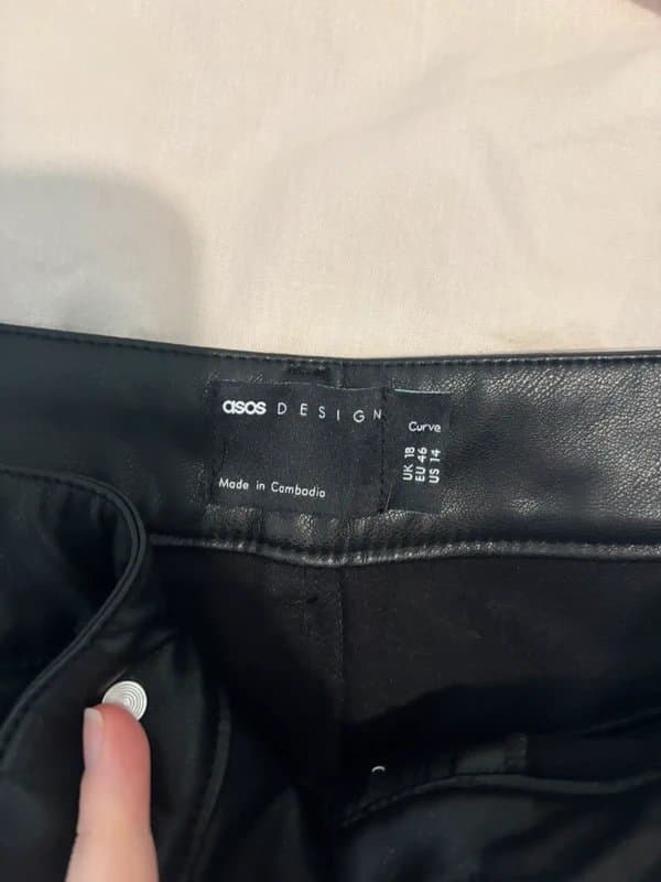ASOS Design Black Faux leather trousers