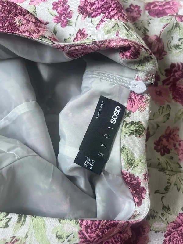 ASOS ASOS Luxe Floral Backless Frill Mini Dress