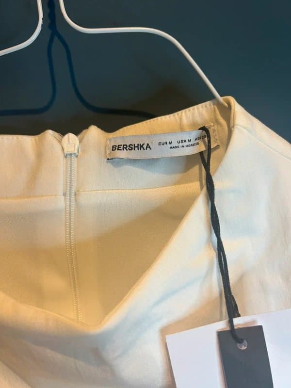Bershka New with tags Berskha white mini dress high neck size medium uk 8/10