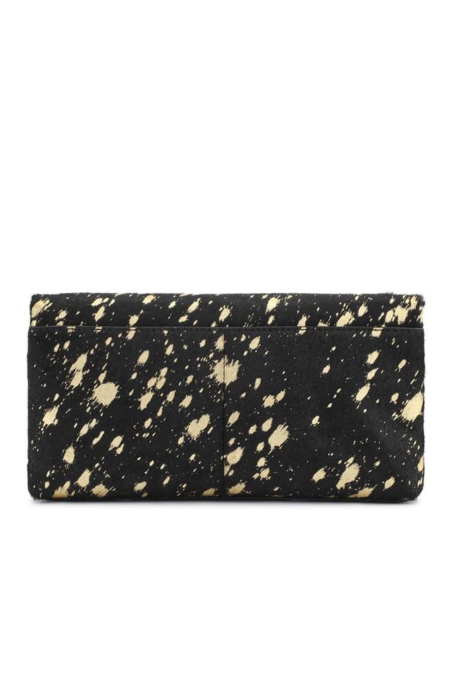 Jones Bootmaker Jones Bootmaker Women's Wylie Fold-Over Metallic Clutch in Black - 2
