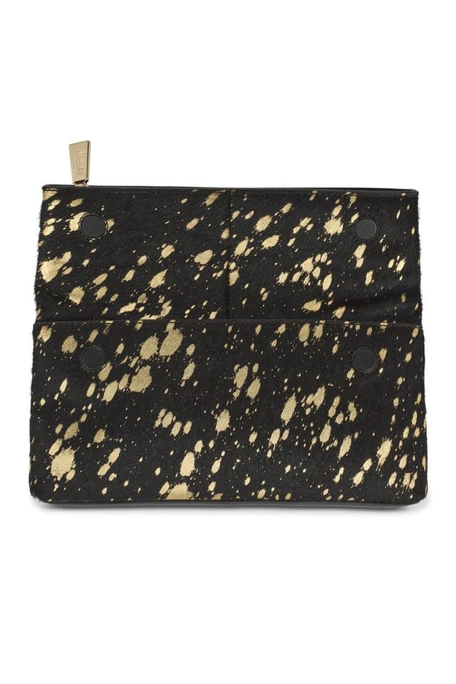 Jones Bootmaker Jones Bootmaker Women's Wylie Fold-Over Metallic Clutch in Black - 3