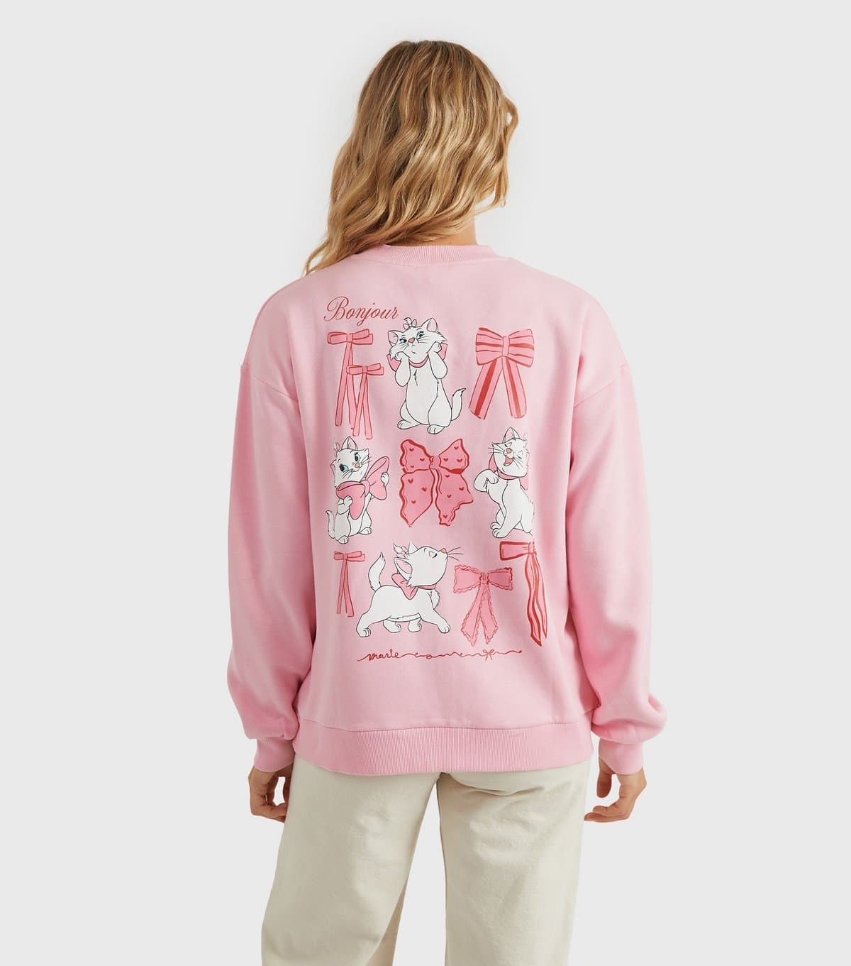 Custard Women's Clothing Pink Marie Bow The Aristocats Sweatshirt Custard New Look