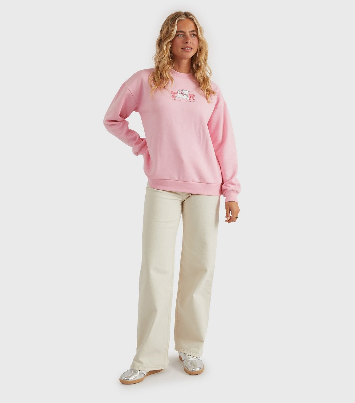 Custard Women's Clothing Pink Marie Bow The Aristocats Sweatshirt Custard New Look - 3