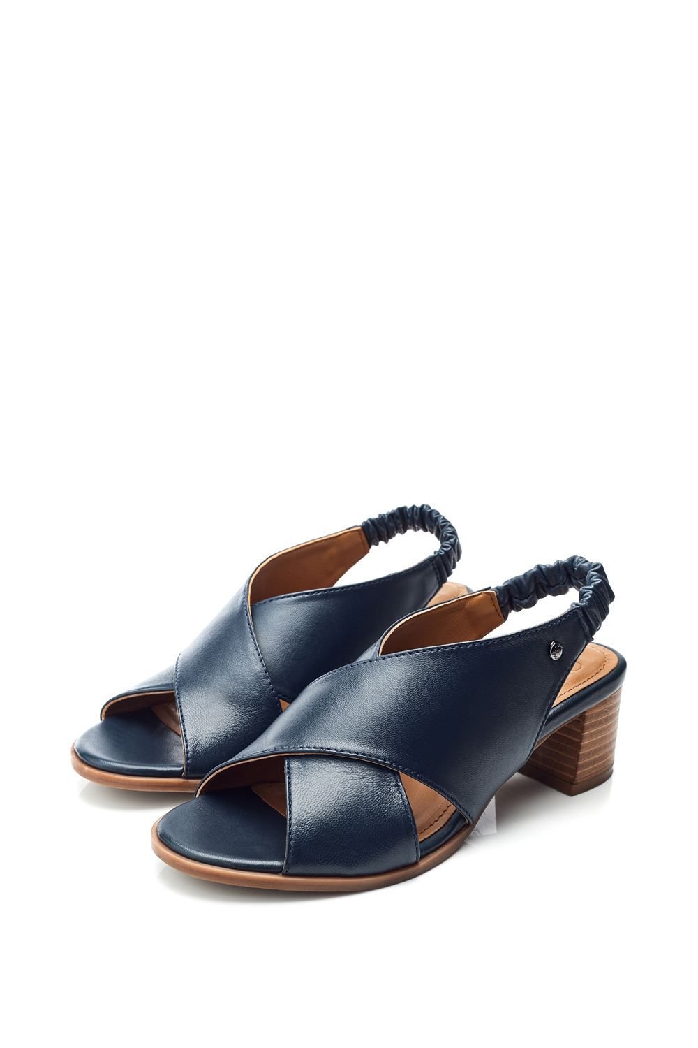 Moda In Pelle Moda In Pelle Women's 'Prinia' Leather Heeled Sandals in Navy - 3