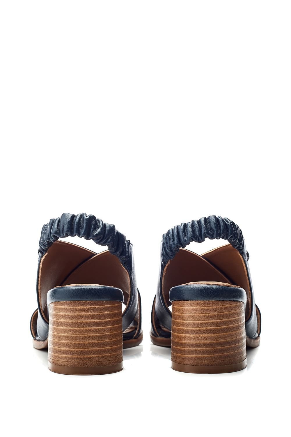 Moda In Pelle Moda In Pelle Women's 'Prinia' Leather Heeled Sandals in Navy - 4