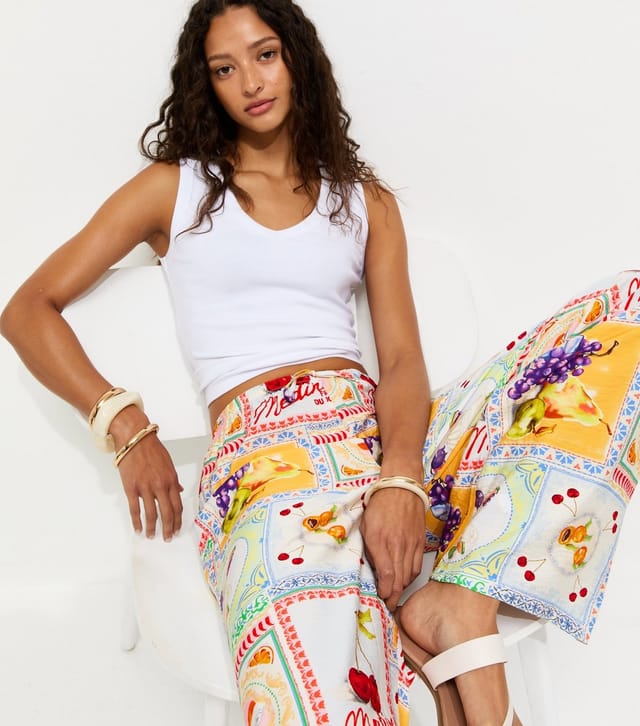 New Look Women's Multicolour Still Life Print Wide Leg Trousers New Look - 3