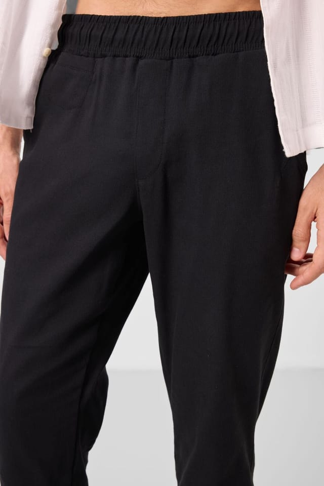 Tommy Life Tommy Life Men's Straight-Leg Gabardine Chinos in Black - 3