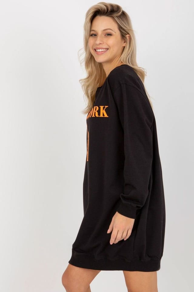 Love Lace Love Lace Women's Oversized Casual Printed Blouse Long Sleeve in Black - 2