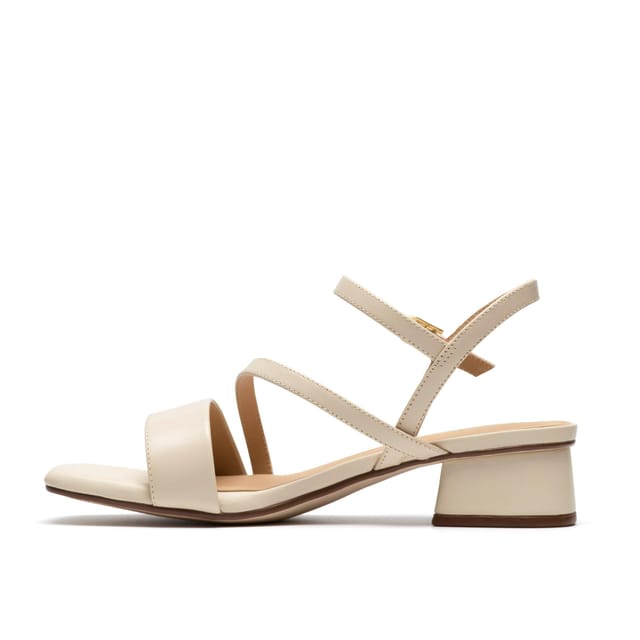 Clarks Clarks Women's Serina35 Strap Cream Leather Heeled Sandals - 2