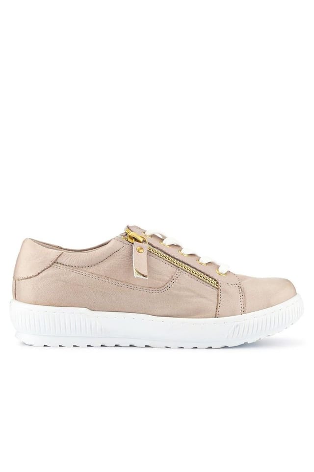 Jones Bootmaker Jones Bootmaker Women's Padova Wide-Fit Leather Trainers in Stone - 2