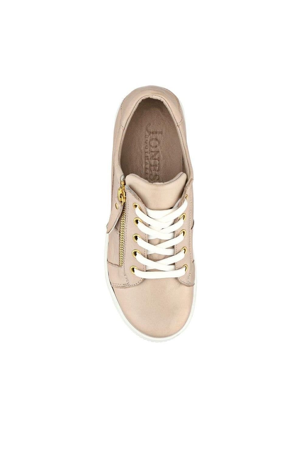 Jones Bootmaker Jones Bootmaker Women's Padova Wide-Fit Leather Trainers in Stone - 4